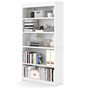 Pemberly Row Contemporary Transitional 36&quot Bookcase in White