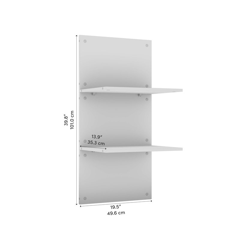 Pemberly Row 20W Floating Shelves in Rustic Brown and White - Engineered Wood