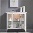 Pemberly Row Modern Entryway Wood Curio Cabinet in Weathered White
