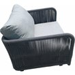 Pemberly Row Aluminum Club Chair with Dark Gray Rope in Silver Cushion