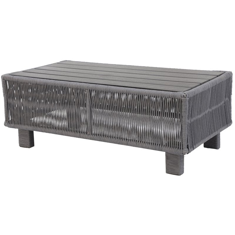 Pemberly Row Modern Aluminum Frame Coffee Table in Dark Gray