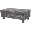 Pemberly Row Modern Aluminum Frame Coffee Table in Dark Gray