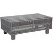 Pemberly Row Modern Aluminum Frame Coffee Table in Dark Gray