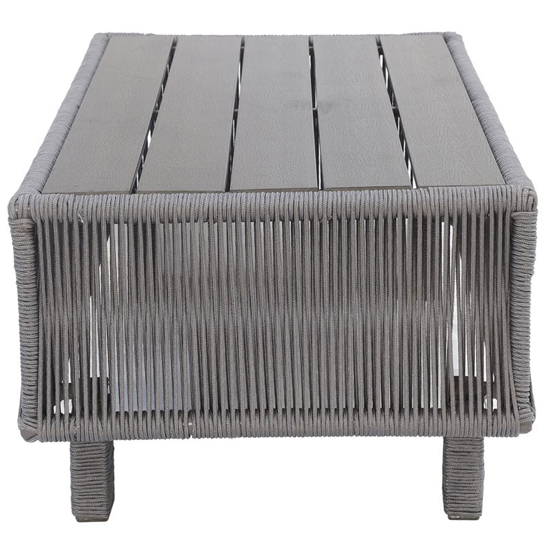 Pemberly Row Modern Aluminum Frame Coffee Table in Dark Gray