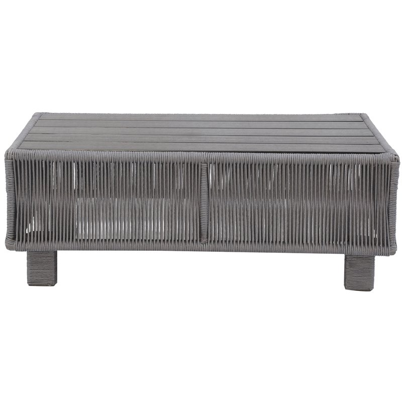 Pemberly Row Modern Aluminum Frame Coffee Table in Dark Gray