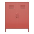Pemberly Row 2 Door Metal Locker Storage Cabinet in Terracotta