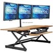 Pemberly Row Large Height Adjustable Standing Desk Converter - Teak Wood Grain