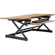 Pemberly Row Large Height Adjustable Standing Desk Converter - Teak Wood Grain