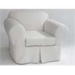 Pemberly Row Modern Cotton Twill 2 Piece Chair Slipcover in White