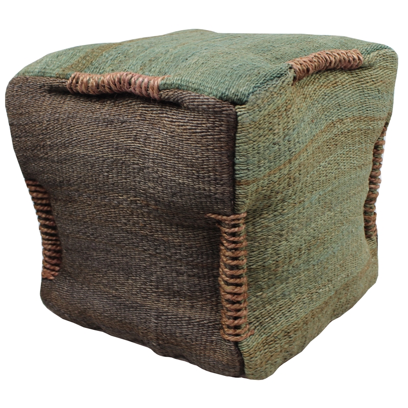 Pemberly Row Modern / Contemporary Pouf Upholstered in Green Fabric