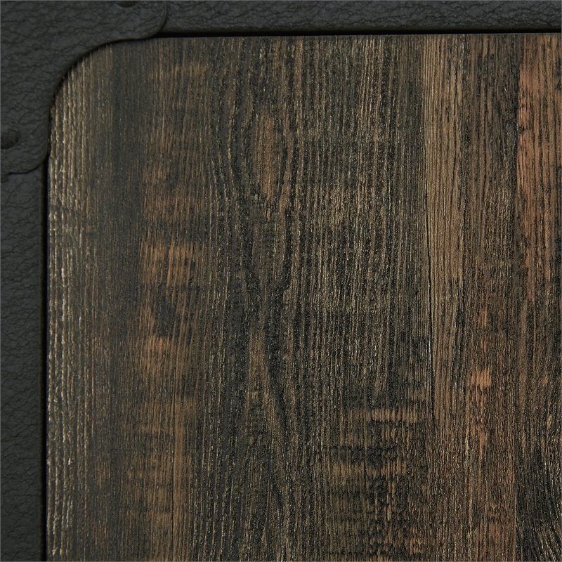 Pemberly Row Engineered Wood Large Hutch in Carbon Oak Finish