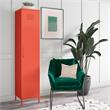Pemberly Row Modern Single Metal Locker Storage Cabinet in Orange