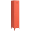 Pemberly Row Modern Single Metal Locker Storage Cabinet in Orange