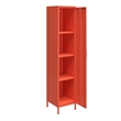 Pemberly Row Modern Single Metal Locker Storage Cabinet in Orange