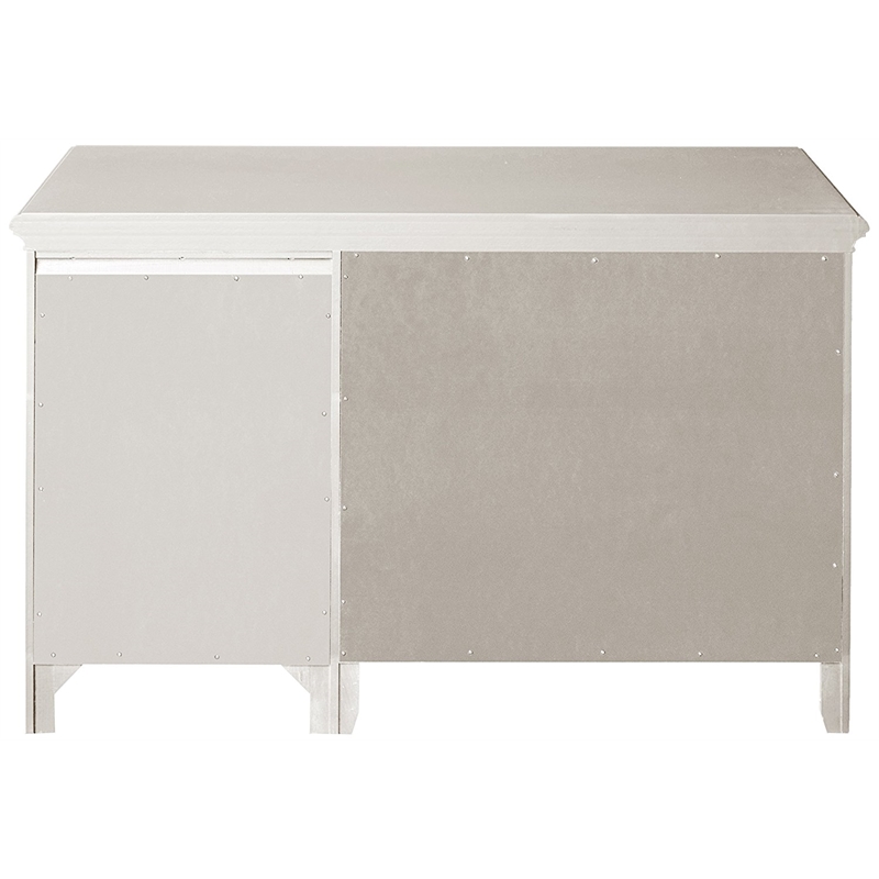 Pemberly Row Bailey Engineered Hard Wood Desk in Bright White