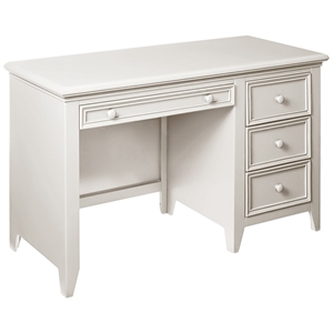 Pemberly Row Bailey Engineered Hard Wood Desk in Bright White