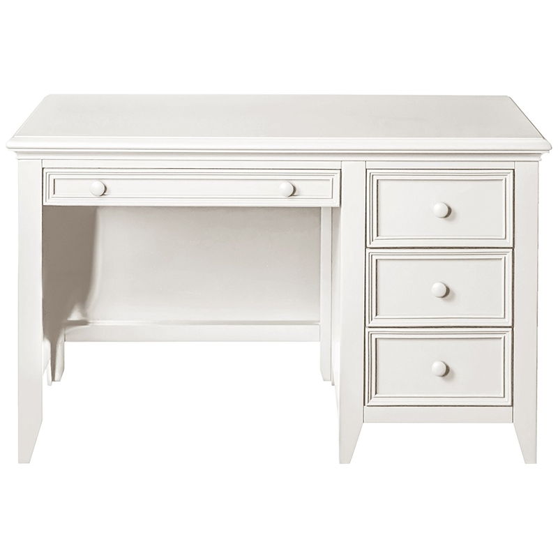 Pemberly Row Bailey Engineered Hard Wood Desk in Bright White