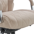 Pemberly Row Modern Quilted Fabric Executive Office Chair Cream