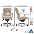 Pemberly Row Modern Quilted Fabric Executive Office Chair Cream