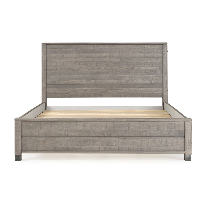 Pemberly Row Modern Solid Wood Full Platform Bed in Driftwood Gray