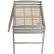 Pemberly Row Solid Pine Wood High Loft Bed Full with Desk in Gray