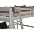 Pemberly Row Solid Pine Wood High Loft Bed Full with Desk in Gray