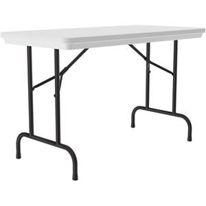 Pemberly Row 24&quotW x 48&quotD H.D. Plastic Blow-Molded Folding Table in Gray Granite