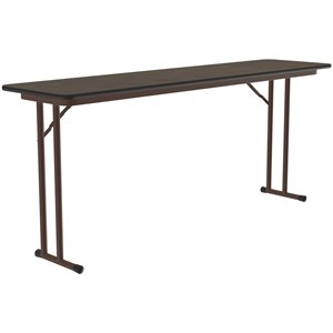 Pemberly Row 3/4&quot High Pressure Folding Seminar Table with Off-Set Leg Walnut