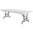 Pemberly Row Adjustable Heavy Duty Plastic Blow-Molded Folding Table - Gray