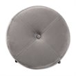 Pemberly Row Gray Velvet and Gold Finished Metal Storage Ottoman