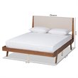 Pemberly Row Beige and Walnut Brown Finished Wood King Size Platform Bed