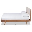 Pemberly Row Beige and Walnut Brown Finished Wood King Size Platform Bed