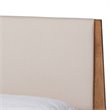 Pemberly Row Beige and Walnut Brown Finished Wood King Size Platform Bed