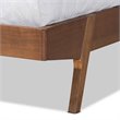 Pemberly Row Beige and Walnut Brown Finished Wood King Size Platform Bed