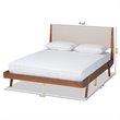 Pemberly Row Beige and Walnut Brown Finished Wood King Size Platform Bed