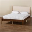 Pemberly Row Beige and Walnut Brown Finished Wood Full Size Platform Bed