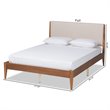 Pemberly Row Beige and Walnut Brown Finished Wood King Size Platform Bed