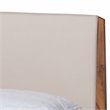 Pemberly Row Beige and Walnut Brown Finished Wood Queen Size Bed