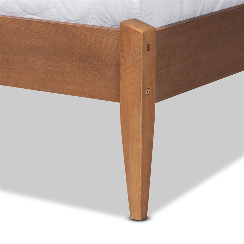 Pemberly Row Gray and Walnut Brown Finished Wood King Size Platform Bed