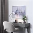 Pemberly Row Cityscape Abstract Wall Art 24 x 32 with Silver Frame in Teal