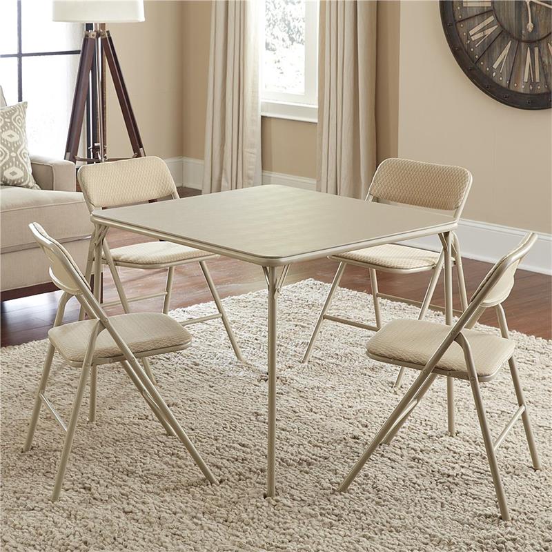 Pemberly Row 5-Piece Folding Dining Set with 34
