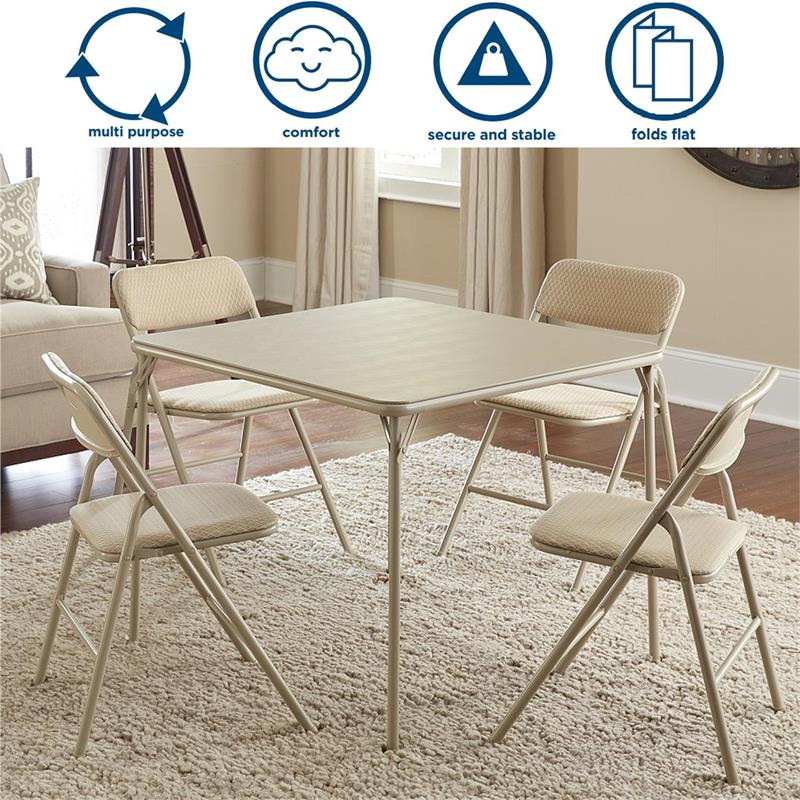 Pemberly Row 5-Piece Folding Dining Set with 34