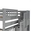 Pemberly Row Full Over Full Bunk Bed with Shelves and 6 Storage Drawers (Gray)
