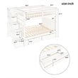 Pemberly Row Full Over Full Bunk Bed with Shelves and 6 Storage Drawers (Gray)