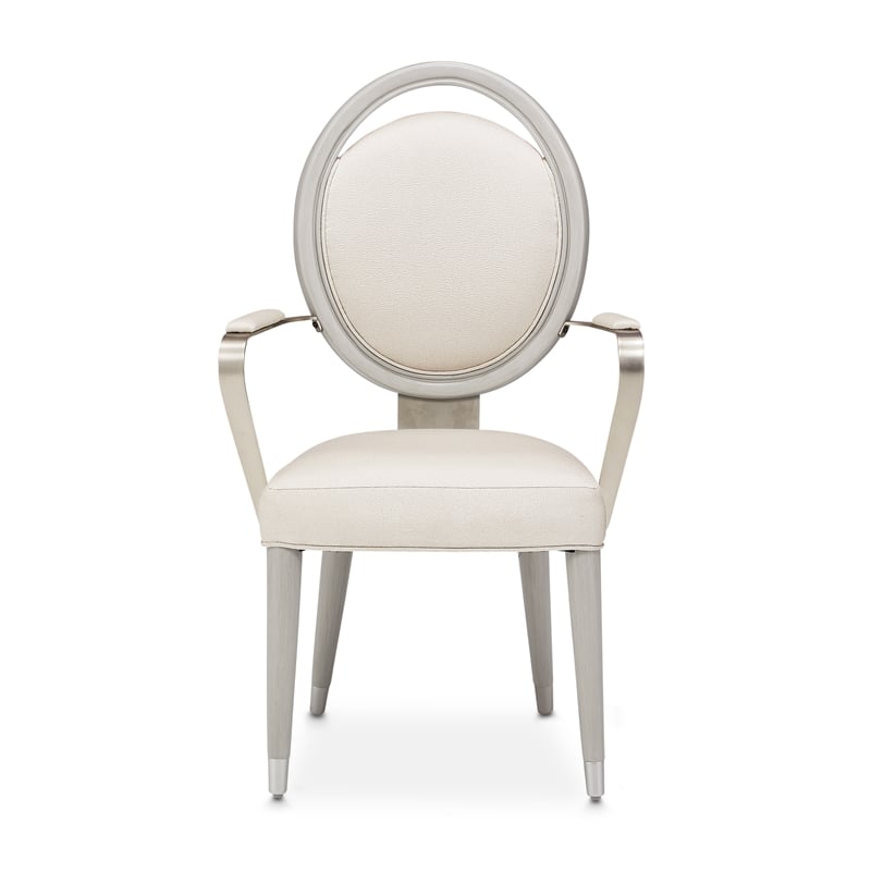 Pemberly Row Modern Dining Arm Chair in Moonlight Gray - Set of 2