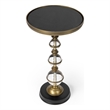 Pemberly Row Contemporary Granite & Acrylic Pedestal End Table