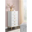 Pemberly Row Modern / Contemporary 5 Drawer White and Gold Chest
