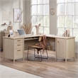Pemberly Row Modern Engineered Wood L-Desk in Natural Maple Finish