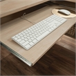 Pemberly Row Modern Engineered Wood L-Desk in Natural Maple Finish