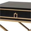 Pemberly Row Black Finished Wood and Gold Metal 1-Drawer End Table
